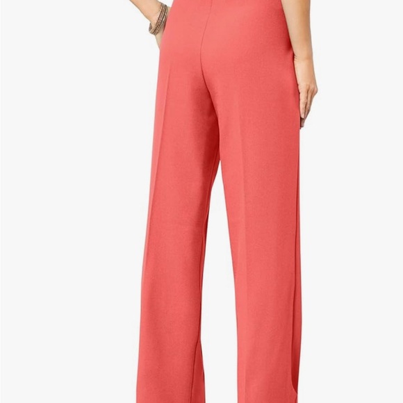 Women Roaman's Size 24 /Wide-Leg Bend Over Pant Sunset Coral Dressy - Picture 3 of 8